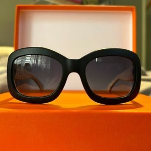Chanel Black Matte Square Quilted Polarized Sunglasses